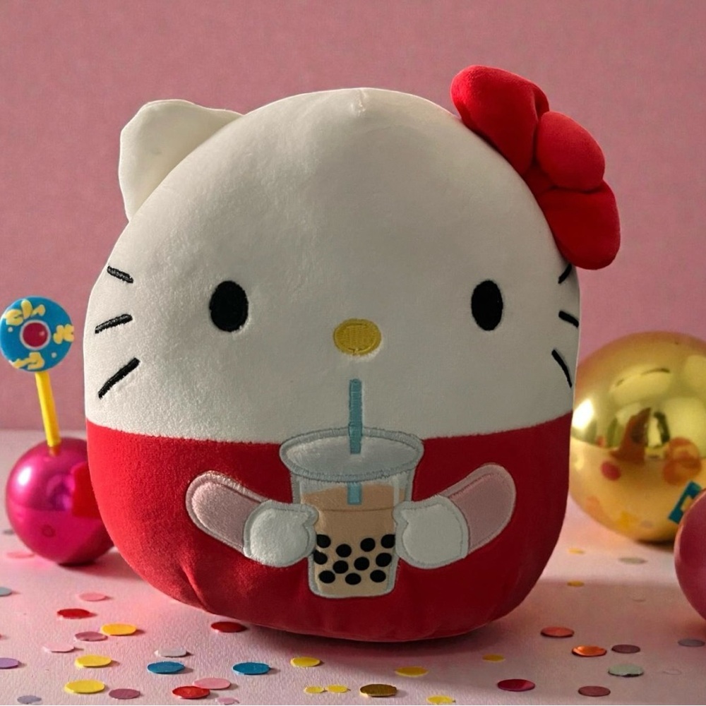 Hello Kitty Squishmallow  Boba Tea